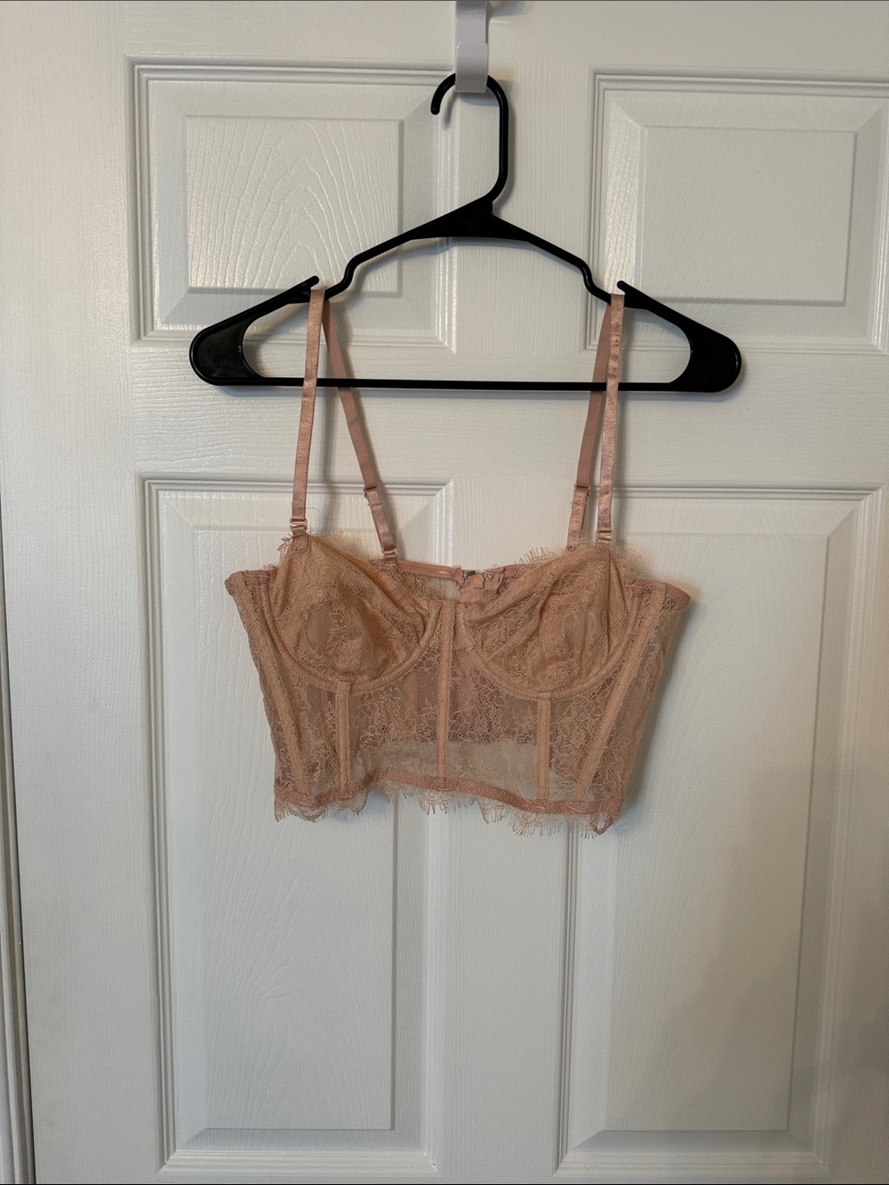 Delicate Lace Longline Bralette/ going out top in Blush